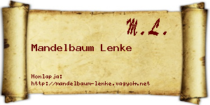Mandelbaum Lenke névjegykártya